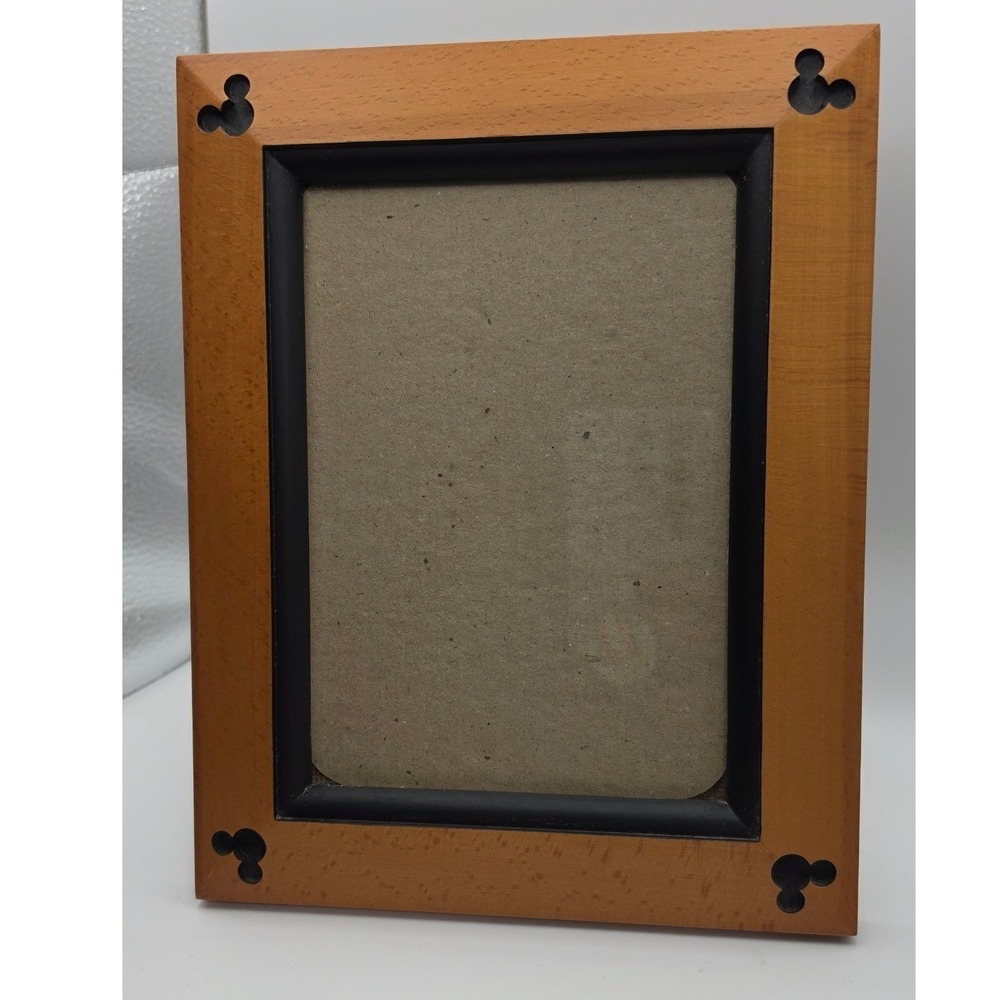 Disney Mickey Mouse Wood Picture Frame Natural Beveled 4x6 Tabletop Wall